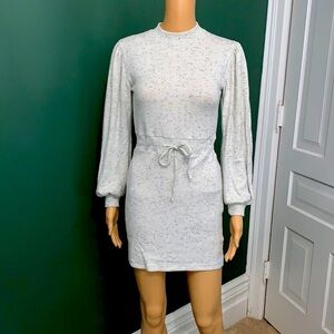 Topshop Grey Mockneck Sweater Dress